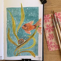 My project in Watercolor Techniques for Dreamlike Illustrations course. Projekt z dziedziny Trad, c, jna ilustracja,  R, sunek, Malowanie akwarelą, Ilustracja w i dawnicza użytkownika Rina Fleisch - 08.11.2021