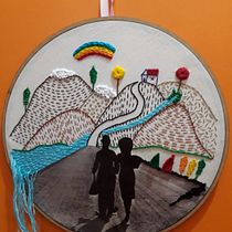 Meu projeto do curso: Técnicas básicas de bordado: pontos, composições e escalas cromáticas. Un projet de Création d'accessoires, Création de costumes, Broderie , et Théorie des couleurs de Leandro Moreira - 11.11.2021
