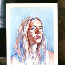 My project in Artistic Portrait with Watercolors course. Fine Arts, Painting, Watercolor Painting, and Portrait Drawing project by Erçin Altay - 11.13.2021