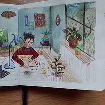 Mój projekt z kursu: Szkicownik do odkrycia własnego stylu rysunku . Traditional illustration, Sketching, Creativit, Drawing, Watercolor Painting, Sketchbook, and Gouache Painting project by antzwolinska - 11.14.2021