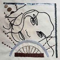Mi Proyecto del curso: Retrato lineal bordado. Bordado projeto de rizos.sanvidal - 14.11.2021
