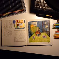 My project in Exploratory Sketchbook: Find Your Drawing Style course. Traditional illustration, Sketching, Creativit, Drawing, Watercolor Painting, Sketchbook, and Gouache Painting project by Vera Tumova - 11.15.2021