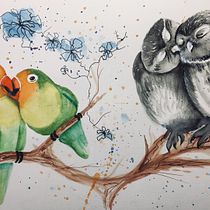 Mi Proyecto del curso: Acuarela artística para ilustración de aves. Traditional illustration, Watercolor Painting, Realistic Drawing, and Naturalistic Illustration project by Rebecca Angelina Fernández - 11.15.2021