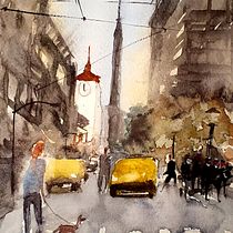 Mi Proyecto del curso: Paisajes urbanos en acuarela Ein Projekt aus dem Bereich Aquarellmalerei, Bildende Künste und Architektonische Illustration von alvarogrobe - 13.11.2021