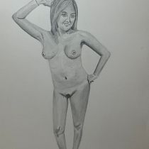 Dibujo realista de la figura humana. Traditional illustration, Fine Arts, Sketching, Pencil Drawing, Drawing, Realistic Drawing, and Figure Drawing project by Vanessa Cuevas Barberà - 11.16.2021
