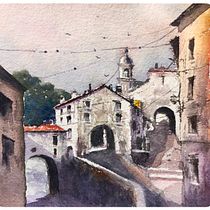 My project in Modern Techniques for Watercolor Cityscapes course. Un progetto di Pittura e Pittura ad acquerello di Alessandro Malvezzi - 17.11.2021