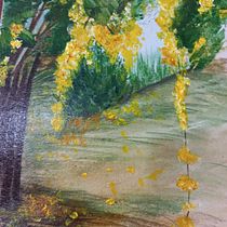 A beleza do cipó  ouro. Traditional illustration, Fine Arts, Painting, Acr, lic Painting, and Botanical Illustration project by Antonieta Pavanelo - 11.13.2021