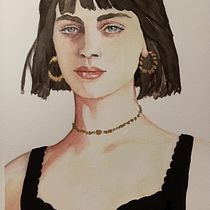 Mon projet du cours : Portrait à l'aquarelle d'après une photo. Traditional illustration, Watercolor Painting, and Portrait Drawing project by Laurence Rouffart - 11.19.2021