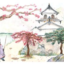 Project watercolor Illustration with Japanese Influence - Heian Girl in Japan . Traditional illustration, Drawing, and Watercolor Painting project by l0tte - 11.20.2021