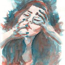 "Caótica" (@cantinho_atelie_) - Meu projeto do curso: Retrato artístico em aquarela . Fine Arts, Painting, Watercolor Painting, and Portrait Drawing project by Jéssica Sposito - 11.21.2021
