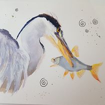 My project in Artistic Watercolor Techniques for Illustrating Birds course. Traditional illustration, Watercolor Painting, Realistic Drawing, and Naturalistic Illustration project by Nathalie Girard - 11.17.2021