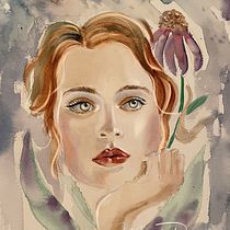 Woman's portrait. Watercolor Painting project by Marieta - 11.22.2021