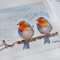 Mi Proyecto del curso: Acuarela artística para ilustración de aves. Traditional illustration, Watercolor Painting, Realistic Drawing, and Naturalistic Illustration project by MARIA VERONICA H LOPEZ - 11.23.2021