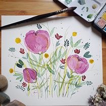 Mein Kursprojekt: Blumen-Kompositionen mit Aquarell malen. Un progetto di Illustrazione tradizionale, Belle arti, Pittura, Pittura ad acquerello, Illustrazione botanica e Illustrazione naturalistica di Antonia Alb - 23.11.2021