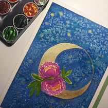 Peonías lunáticas. Traditional illustration, Fine Arts, Painting, Watercolor Painting, and Color Theor project by lauramedinamarchante - 11.23.2021