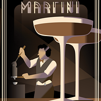 Coffee Martini. Traditional illustration, Fine Arts, Poster Design, and Digital Illustration project by dandres530 - 11.23.2021
