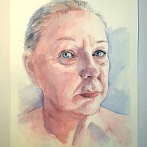 My project in Artistic Portrait with Watercolors course: Self Portrait. Fine Arts, Painting, Watercolor Painting, and Portrait Drawing project by sharon_l_monahan - 11.24.2021