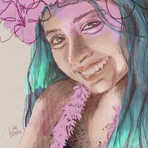 Portrait illustré façon Elena Garnu. Ilustração tradicional, Ilustração vetorial, Ilustração digital, e Desenho de retrato projeto de faimano - 25.11.2021