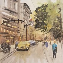 Mein Kursprojekt: Stadtlandschaften in Aquarell Ein Projekt aus dem Bereich Bildende Künste, Aquarellmalerei und Architektonische Illustration von Moni - 26.11.2021