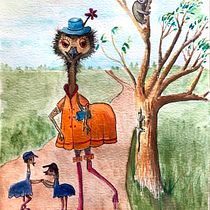 My final project in Animal Characters in Watercolor for Children’s Books course. Traditional illustration, Fine Arts, Painting, Drawing, Watercolor Painting, Children's Illustration, and Narrative project by Tracey Knox - 11.25.2021
