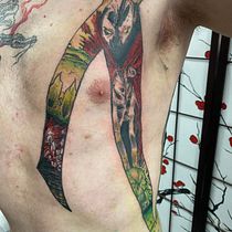 My project in Color Techniques for Tattoos course. Un progetto di Illustrazione tradizionale, Disegno, Illustrazione digitale, Design di tatuaggi e Disegno digitale di trigg28305 - 22.11.2021