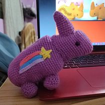 Rino super estrella <3. Arts, Crafts, To, Design, Fiber Arts, DIY, Crochet, and Amigurumi project by c.amairani1096 - 11.28.2021