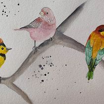Mon projet du cours : Techniques artistiques d'aquarelle pour illustrer les oiseaux. Traditional illustration, Watercolor Painting, Realistic Drawing, and Naturalistic Illustration project by Christine Mosaïque - 11.28.2021