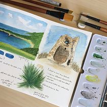 My project in Watercolor Travel Journal course. Traditional illustration, Watercolor Painting, Architectural Illustration, and Sketchbook project by Jackie Yang - 11.28.2021