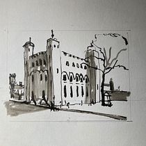 My project in Architectural Sketching with Watercolor and Ink course. Sketching, Drawing, Watercolor Painting, Architectural Illustration, Sketchbook & Ink Illustration project by hughtango1415 - 11.28.2021