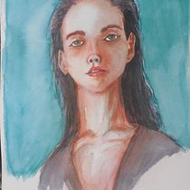 My project in Artistic Portrait with Watercolors course. Fine Arts, Painting, Watercolor Painting, and Portrait Drawing project by Avishek Biswas - 11.28.2021