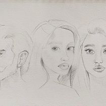 My project in Portrait Sketchbooking: Explore the Human Face course. Een project van  Schetsen,  Tekening,  Portrettekening,  Artistieke tekening y Sketchbook van Leslie VI - 25.11.2021