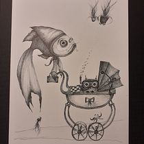 My project in Surrealistic Fineliner Illustration course Ein Projekt aus dem Bereich Traditionelle Illustration, Bleistiftzeichnung, Zeichnung, Realistische Zeichnung, Artistische Zeichnung und Illustration mit Tinte von anett.garami - 28.11.2021