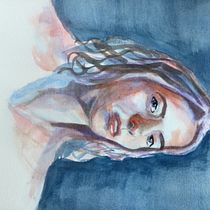 My project in Artistic Portrait with Watercolors course. Fine Arts, Painting, Watercolor Painting, and Portrait Drawing project by Liz Bruce - 11.30.2021