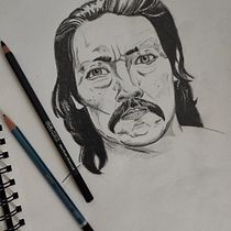 Danny Trejo machete! . Een project van  Schetsen,  Tekening,  Portrettekening,  Artistieke tekening y Sketchbook van steampasteur - 01.12.2021