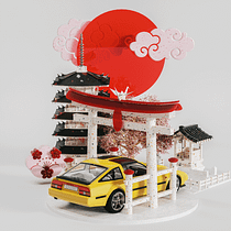 Behind 300zx Japan. Advertising, 3D, and 3D Modeling project by Jupiter Machine - 12.02.2021