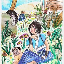 Ilustración en acuarela con influencia japonesa. Traditional illustration, Drawing, and Watercolor Painting project by Mario Jesus Mendez Martinez - 12.02.2021