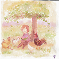 Momentos cálidos. Traditional illustration, Fine Arts, Painting, Watercolor Painting, Children's Illustration, Narrative, and Color Theor project by Rossana (Pame) Suárez Mondaca - 12.02.2021