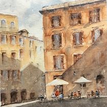 My project in Modern Techniques for Watercolor Cityscapes course. Un progetto di Pittura e Pittura ad acquerello di andyinvelletri - 02.12.2021