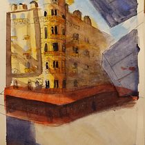 My project in Architectural Sketching with Watercolor and Ink course. Sketching, Drawing, Watercolor Painting, Architectural Illustration, Sketchbook & Ink Illustration project by alice94alice - 12.01.2021