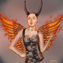  Diablesa. Traditional illustration, Drawing, Digital Illustration, Portrait Drawing, Digital Drawing, and Digital Painting project by Verónica Vicente Ramos - 12.03.2021