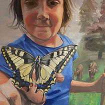 Girl with Butterfly. Un projet de Beaux Arts, Peinture , et Peinture à l'huile de krauss_juillerat - 03.12.2021