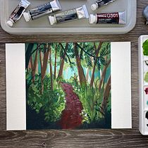 My project in Painting Atmospheric Landscapes with Gouache course. Traditional illustration, Painting, and Gouache Painting project by paul_mueller - 12.03.2021