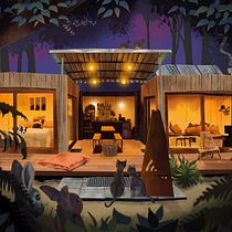 Puketui Air BnB in Taupo, NZ. Traditional illustration, Digital Illustration, and Concept Art project by sueattwood23 - 12.03.2021
