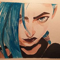 Il mio progetto del corso: Ritratto ad acquerello a partire da una fotografia (Jinx). Traditional illustration, Watercolor Painting, and Portrait Drawing project by june21 - 11.28.2021