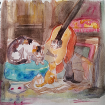 Mi Proyecto del curso: Técnicas de ilustración para desbloquear tu creatividad. Design, Traditional illustration, Fine Arts, Painting, Creativit, Creating with Kids, and Sketchbook project by Rossana (Pame) Suárez Mondaca - 12.04.2021