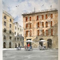 My project in Modern Techniques for Watercolor Cityscapes course. Un progetto di Pittura e Pittura ad acquerello di Luiz Carlos Barbieux Oliveira - 04.12.2021