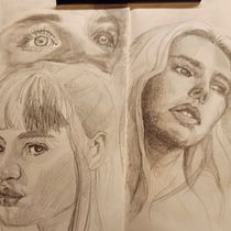 Il mio progetto del corso: Ritratto su blocco da disegno: esplora il volto umano. Een project van  Schetsen,  Tekening,  Portrettekening,  Artistieke tekening y Sketchbook van silvia_art - 04.12.2021