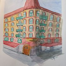 My project in Architectural Sketching with Watercolor and Ink course. Sketching, Drawing, Watercolor Painting, Architectural Illustration, Sketchbook & Ink Illustration project by Kristina Wikander - 12.05.2021