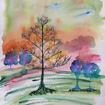 Mon projet du cours : Paysages atmosphériques à l'aquarelle Ein Projekt aus dem Bereich Bildende Künste, Malerei und Aquarellmalerei von Mireille Yernaux - 06.12.2021