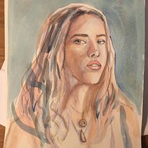 Mon projet du cours : Portrait artistique à l’aquarelle. Fine Arts, Painting, Watercolor Painting, and Portrait Drawing project by vianneytwins - 12.07.2021